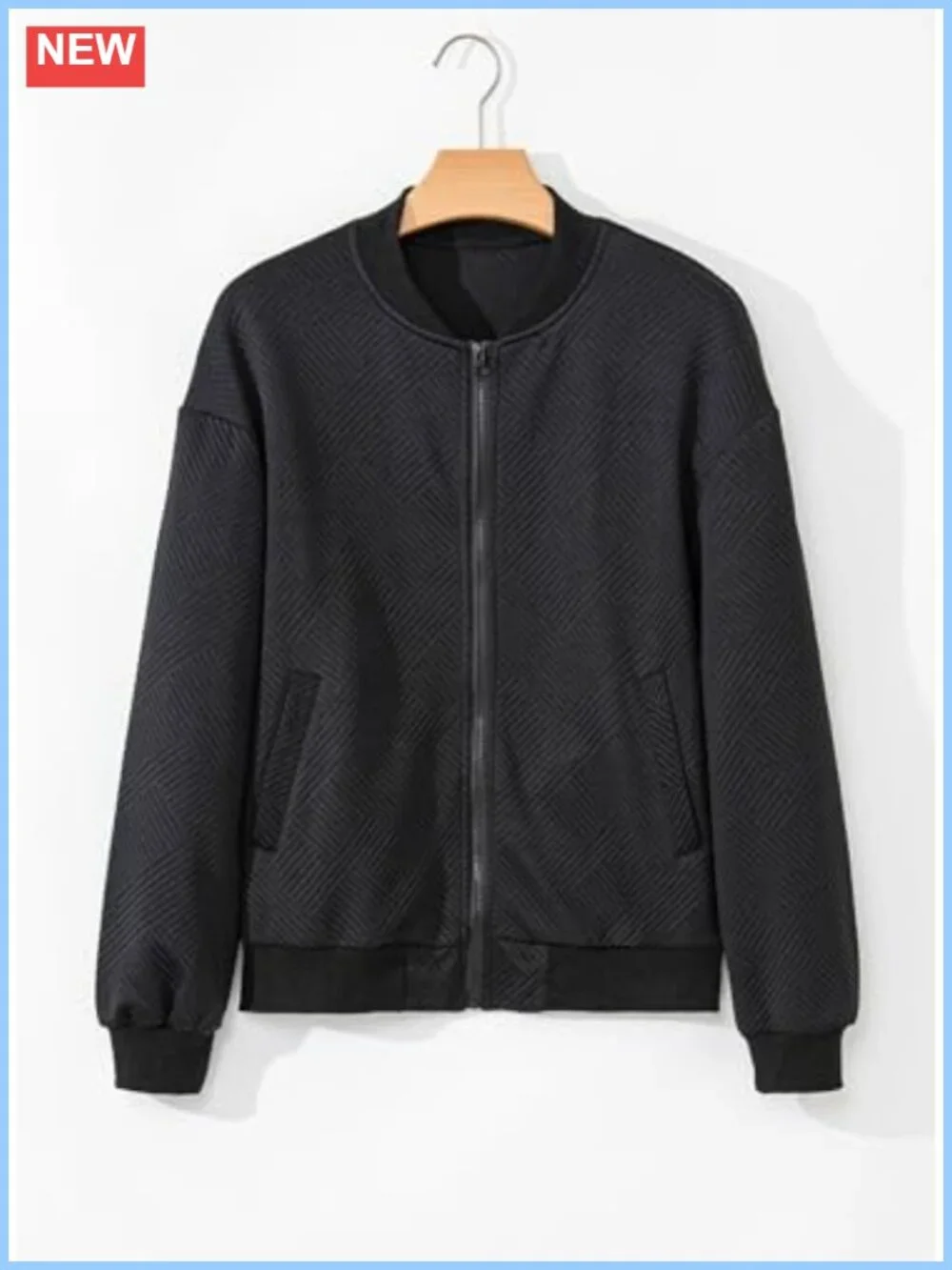 Women's Casual Bomber Jacket Stand Collar Zip Up Pockets